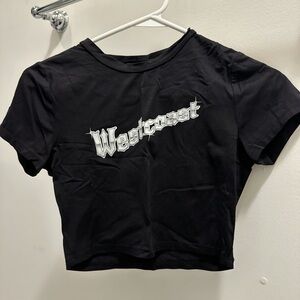 Black Graphic Crop Top